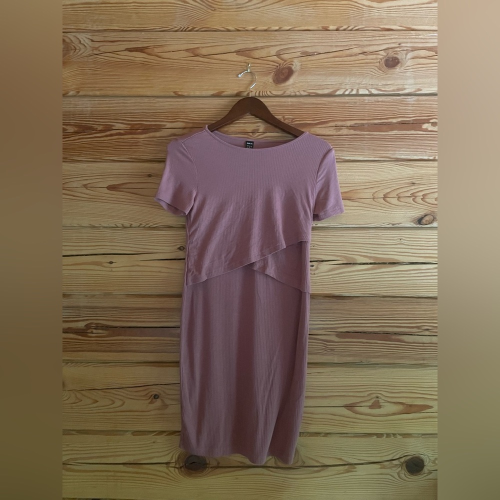 Shein basics maternity solid bodycon dress